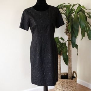 Vintage Talbots Black Embroidered Linen Dress